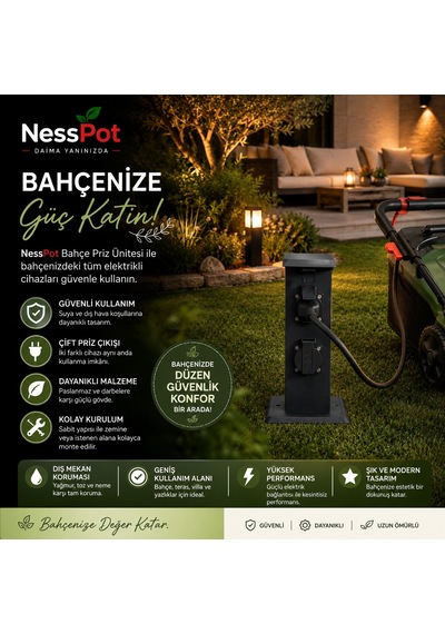 Ness Socket Bahçe Prizi Dikey
