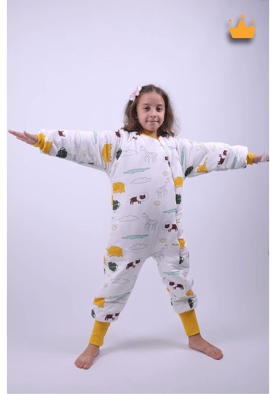 Babyhola 2-9 Yaş Kalın Elyaf Dolgulu 2.5 Tog Premium Kalite Çocuk Uyku Tulumu 23504 Dinozor