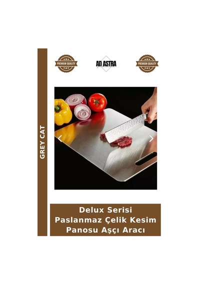 Delux Serisi Paslanmaz Çelik Kesim Panosu Aşçı Aracı Çok Renkli