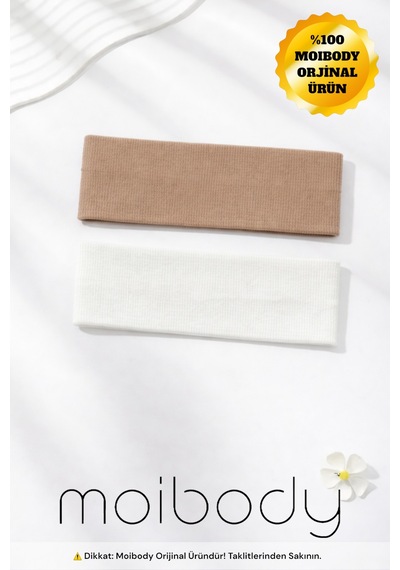 2li Örme Saç Bandı Seti Orlon Kumaş Kahve Ekru Spor Günlük Şık Headband 2liekrukahve 2liekrukahve