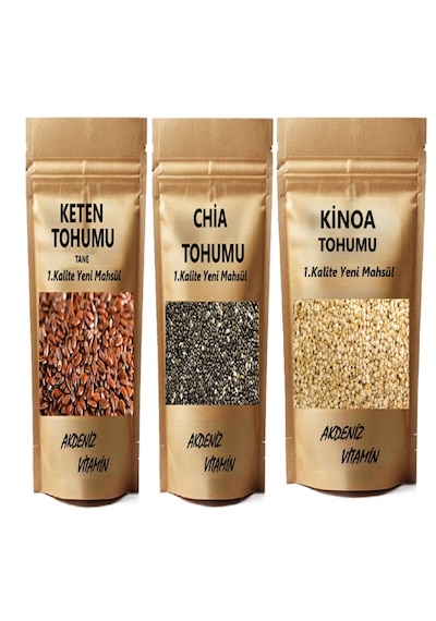 Akdeniz Vitamin Chia 200 G + Kinoa 200 G + Keten Tohumu 200 G