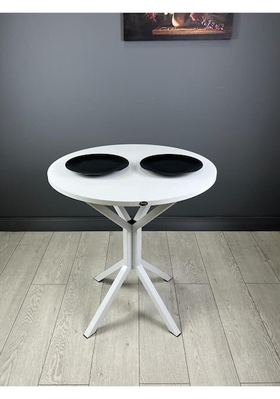 Nisa Beyaz Yuvarlak Mutfak Masası Yemek Masası Balkon Masası Metal Beyaz Ayak 70 Cm Nisa Beyaz Yuvarlak Mutfak Masası Yemek Masası Balkon Masası Metal Beyaz Ayak 70 Cm