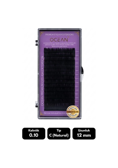 Ocean 0.10c Natural Kıvrım 12 Mm Soft Eyelash Doğal İpek Kirpik 16'lı