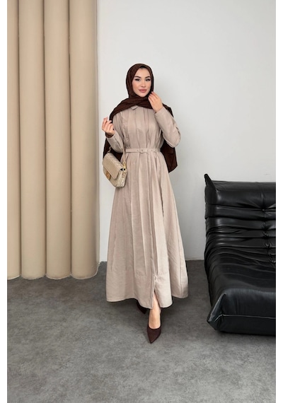 Mihran Butik Quenn Model Coupra Model Kumaş Kemer Detaylı Elbise Taş