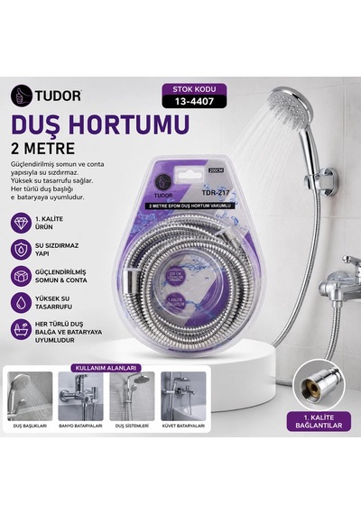 Duş Hortumu 200cm Vakumlu Ambalaj 5468 Çok Renkli