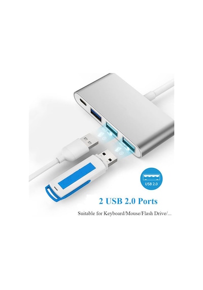Type-C 3.1 Usb Hub - Usb C to 2xUsb 2.0 , Usb 3.0 Çoklayıcı