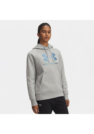 Under Armour Rival Fleece Shimmer Kadın Gri Kapüşonlu Sweatshirt Gri