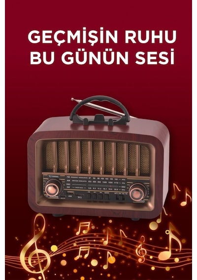 Torima D-57 Ahşap Nostalji Radyo Kablosuz Bluetooth Hoparlör (İthalatçı Garantili)