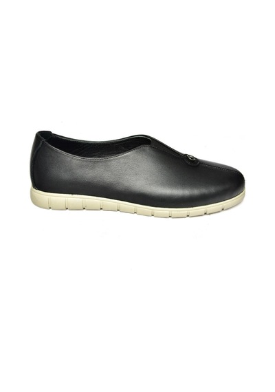 Fox Shoes P555081203 Siyah Hakiki Deri Comfort Ortopedik Taban Kadın Ayakkabı Siyah