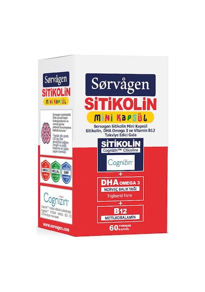 Sorvagen Smart Mini Kapsül Sitikolin Dha Omega 3 ve B12 60 Kapsül