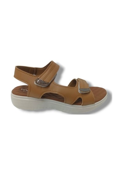 Diva Mod 805-25 Deri Anatomik Cırt Bant Kadın Sandalet Taba