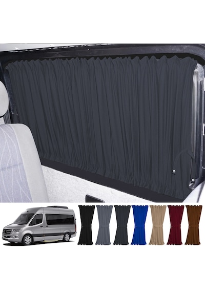 Pandami Mercedes Sprinter W907 Uzun 2018+ Uyumlu Füme Raylı Oto Perde Takımı
