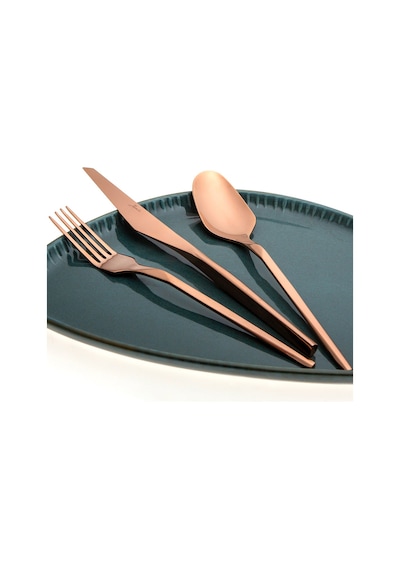 Jumbo 5100 Quartz Titanyum Bronz 12 Kişilik 84 Parça Çatal Kaşık Bıçak Seti Titanyum Bronz