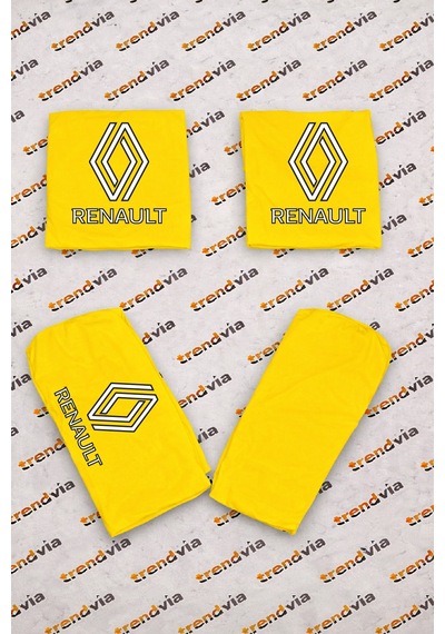 Renault Yeni Logolu Oto Koltuk Kılıfı Ön Arka Set Penye Universal Koltuk Koruyucu Servis Kılıfı 18445386