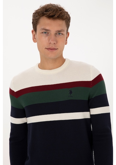 U.S. Polo Assn. Erkek Slim Fit Bisiklet Yaka Lacivert Kazak 50308234-VR033