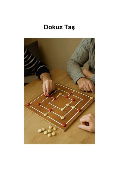 Üç Taş Ve Dokuz Taş Oyunu Ahşap Tabla 1 Paket Üçtaş Ve Dokuztaş Zeka Ve Strateji Kutu Oyunu
