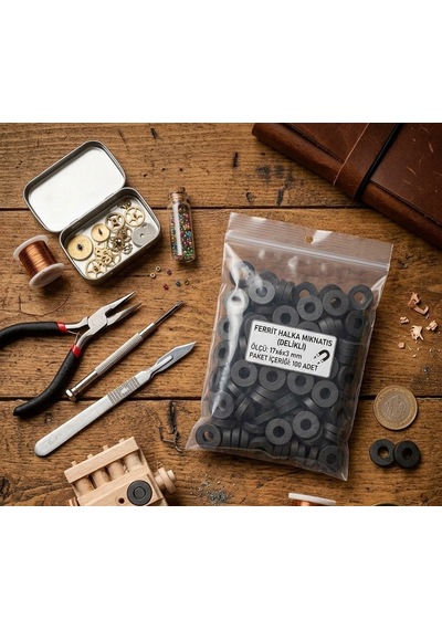 17 Mm Güçlü Delikli Yuvarlak Mıknatıs - 100'lü Paket - Magnet Ve El Yapımı Ürünler İçin Hobi Mıknatısı