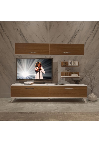 Decoraktiv Eko 5 Slm Std Retro Tv Ünitesi Tv Sehpası Beyaz - Ceviz