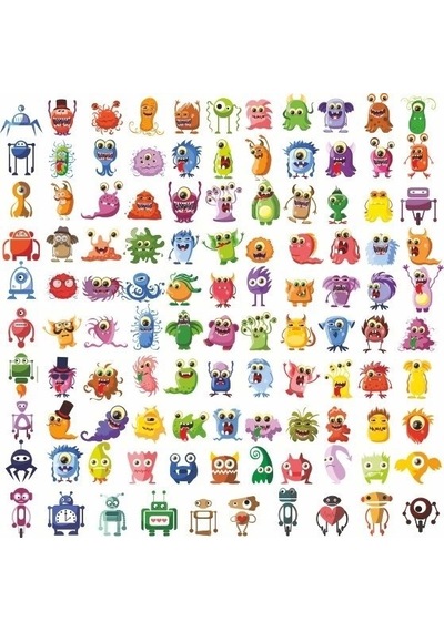 Virüs Sticker Set 60 Parça Telefon, Tablet, Defter, Laptop Sticker