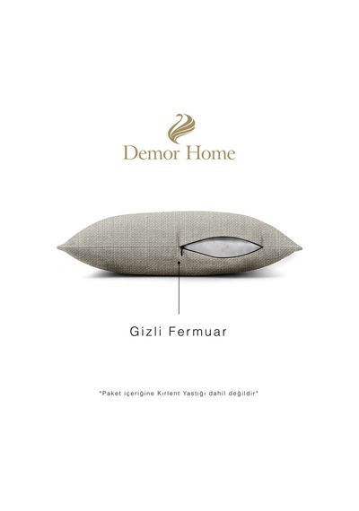 Br Demor Home Keten Dokulu Sis Grisi Kırlent Yastık Kılıfı