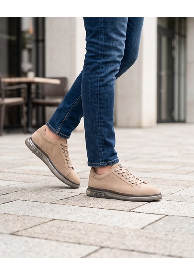 2274-zanelle Hakiki Full Duble Deri Üst Kalite Premıum Erkek Sneaker Ayakkabı Kum