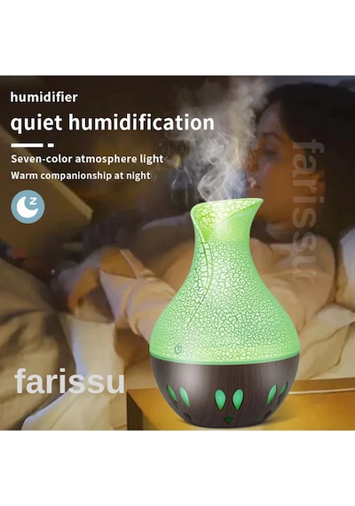 Gold Kama Vazo Tasarımlı Ultrasonik Hava Nemlendirici Ve Led Difüzör