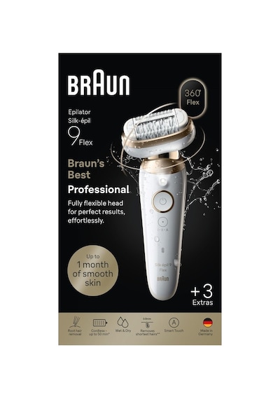 Braun Silk Épil 9 Flex Epilatör, Islak Ve Kuru, Kalıcı Pürüzsüz Cilt, 9-030 3d