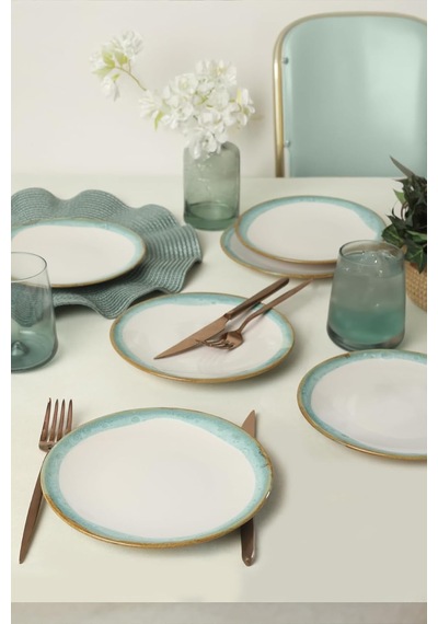 Turkuaz Wave Ege Pasta Tabağı 20 Cm 6 Adet Q81 Çok Renkli