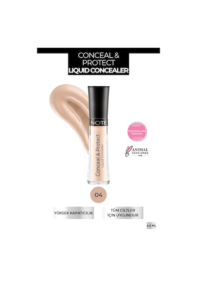 Note Cosmetique Conceal & Protect Concealer Likit Göz Altı Kapatıcısı - 04 Porcelain