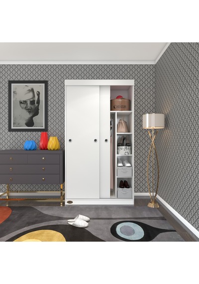 Kenzlife Gardırop Sürgülü Kapaklı Kapılı 100 Papatya Byz Gardolap Dolap