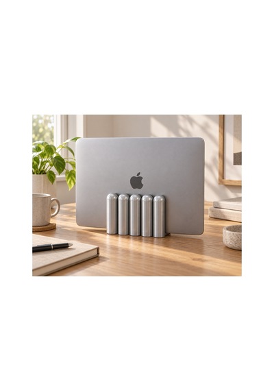 Dora Dekoratif Dikey Macbook Standı - Metalik Gri