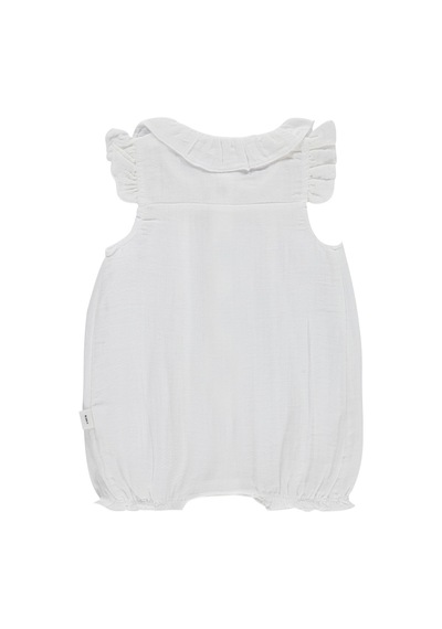 Civil Baby Kol Ve Yaka Fırfırlı 6-18 Ay Tulum - Beyaz