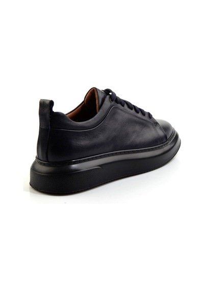 Bambi Lacivert Hakiki Deri Erkek Sneaker E01594315143 Lacivert