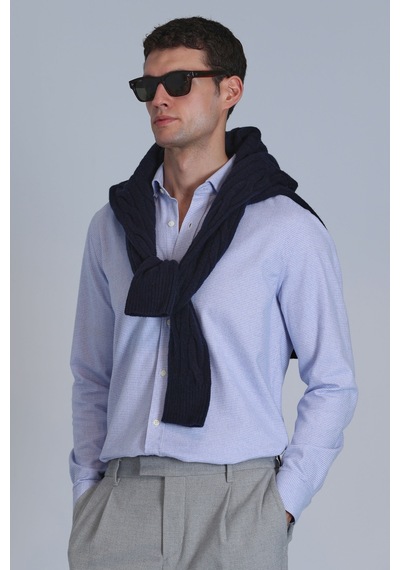 Lufian Frederik Erkek Basic Gömlek Slim Fit Açık Mavi Açık Mavi 112010645100320 Açik Mavi