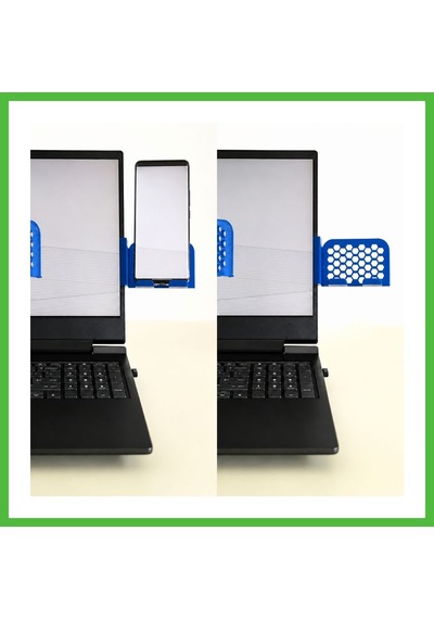 Vaveni 3d Baskı Monitor Telefon Tutucu - Petek Desenli Laptop Kenar Telefon Tutucu-mavi Arz