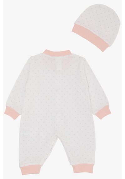 Breeze Kız Bebek Tulum Minik Puantiye Desenli 0-6 Ay, Beyaz Beyaz