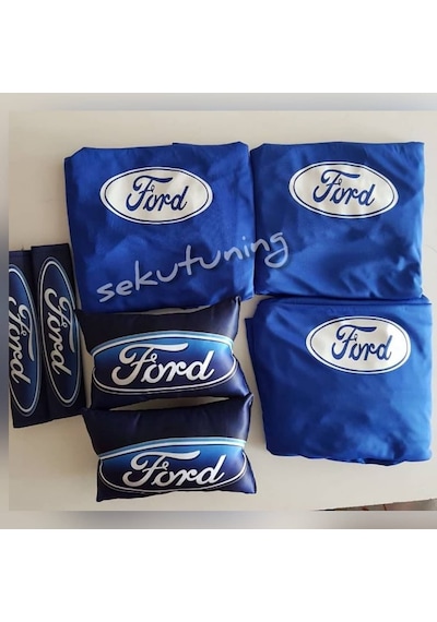 Mavi Fokus Halı Paspas,Servis Kılıfı,Yastık,Kemer Pedi Set