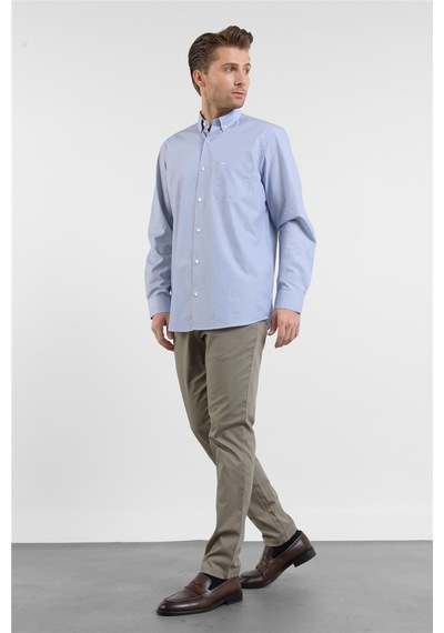 İmza Beyaz - Lacivert Düğmeli Yaka Uzun Kol Cepli Comfort Fit Pamuk Gömlek 1004260172 2XL İmza Beyaz - Lacivert Düğmeli Yaka Uzun Kol Cepli Comfort Fit Pamuk Gömlek 1004260172 2XL