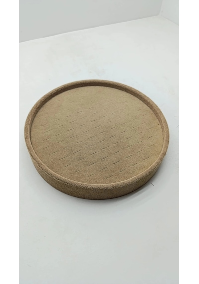 Silindir Model Süet Kumaş 20/20 Cm Batırmalı Sütlü Kahve Küpe-piercing Tablası