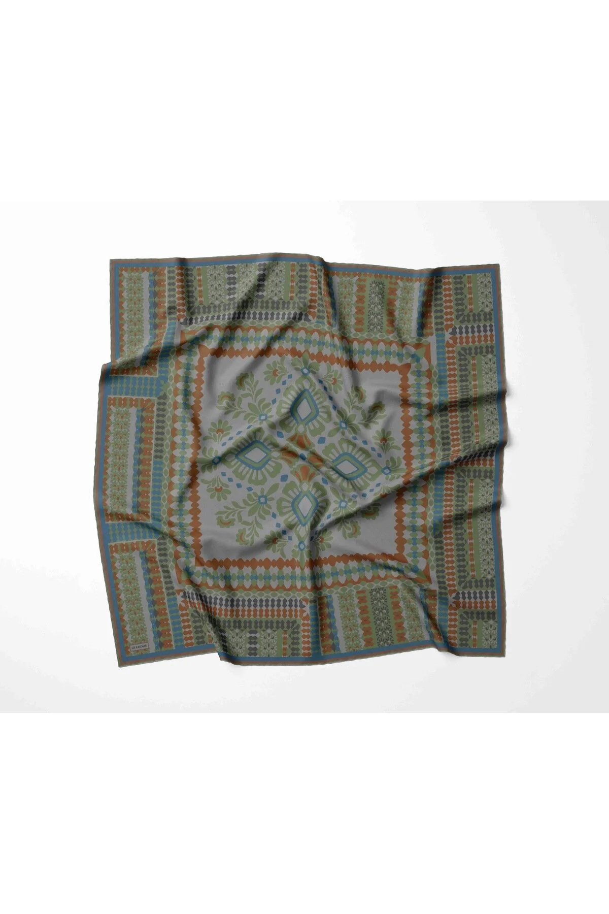 Silk Home Soft Eşarp Yeşil Turuncu Çok Renkli