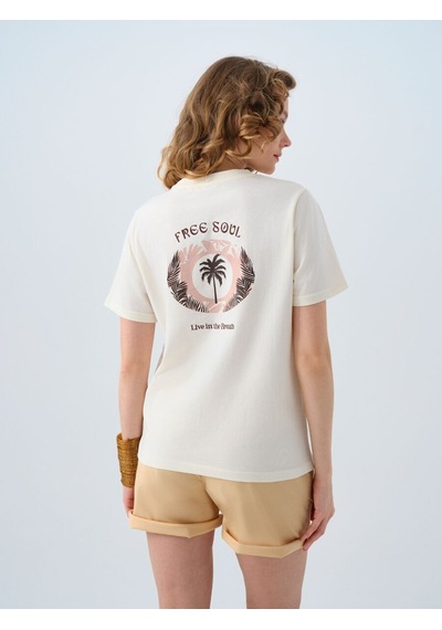 LOFT Regular Fit Kadın Tshirt K.kol Lf2039073 Q1.v1 Ekru