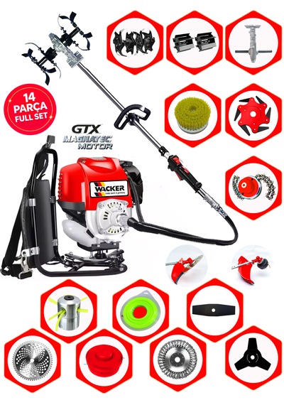 Prowackers German Kraft-914x Sırt Tırpan+ Akrobat Çapalama + Toprak Eşeleme 14 Parça Arazi Setli