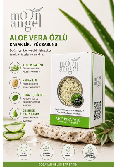 Kabak Lifli Sabun Aloe Vera Özlü Ferahlatıcı Ve Rahatlatıcı Cilt Bakım Sabunu