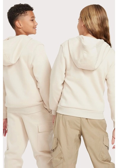 Nike Sportswear Full-zıp Fermuarlı Kapişonlu Çocuk Sweatshirt Krem Krem