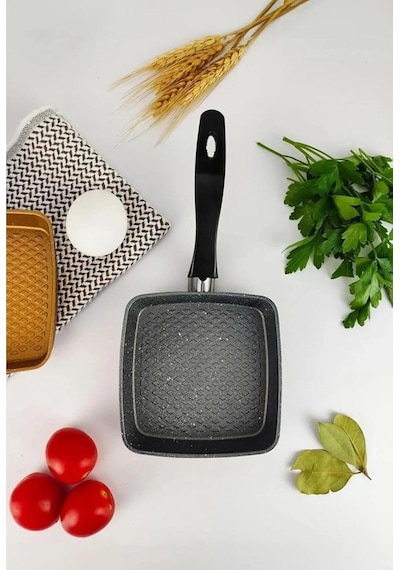 12 Cm Granit Sos Tavası Mini Tereyağı Tavası, Yapışmaz Küçük Tava, Yumurtalık, Sos Ve Tereyağı Eritme İçin Tek Kişilik Mutfak Tavası Kare Çok Renkli