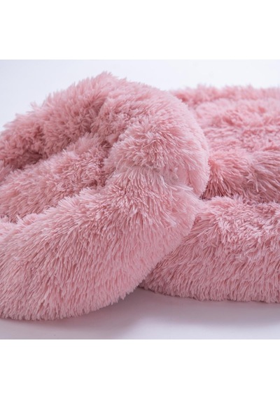 Pembe Donut Köpek Yatağı Kedi Yatağı Simit Yatak Anti-stress Pet Yatağı Peluş Yatak M