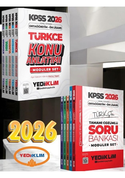 2026 Kpss Ortaöğretim Ön Lisans Genel Yetenek Genel Kültür Çözümlü Soru Bankası Ve Konu Anlatım Set