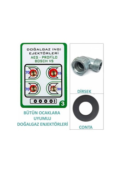 Set Üstü Ocak, Doğalgaz Tamir Setti Enjektör/meme, Dirsek