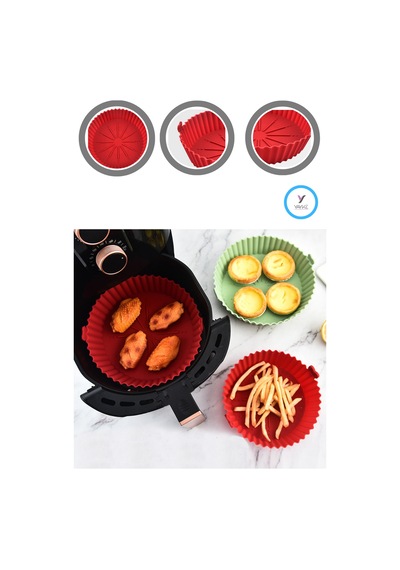 Yayke Silikon Pişirme Kap Air Fryer Hava Fritözü Pişirme Kabı 2Ad Çok Renkli
