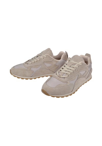 Sms Hakiki Deri Düz Kadın Spor Ayakkabı Sneaker Sms-84144 Bej Süet